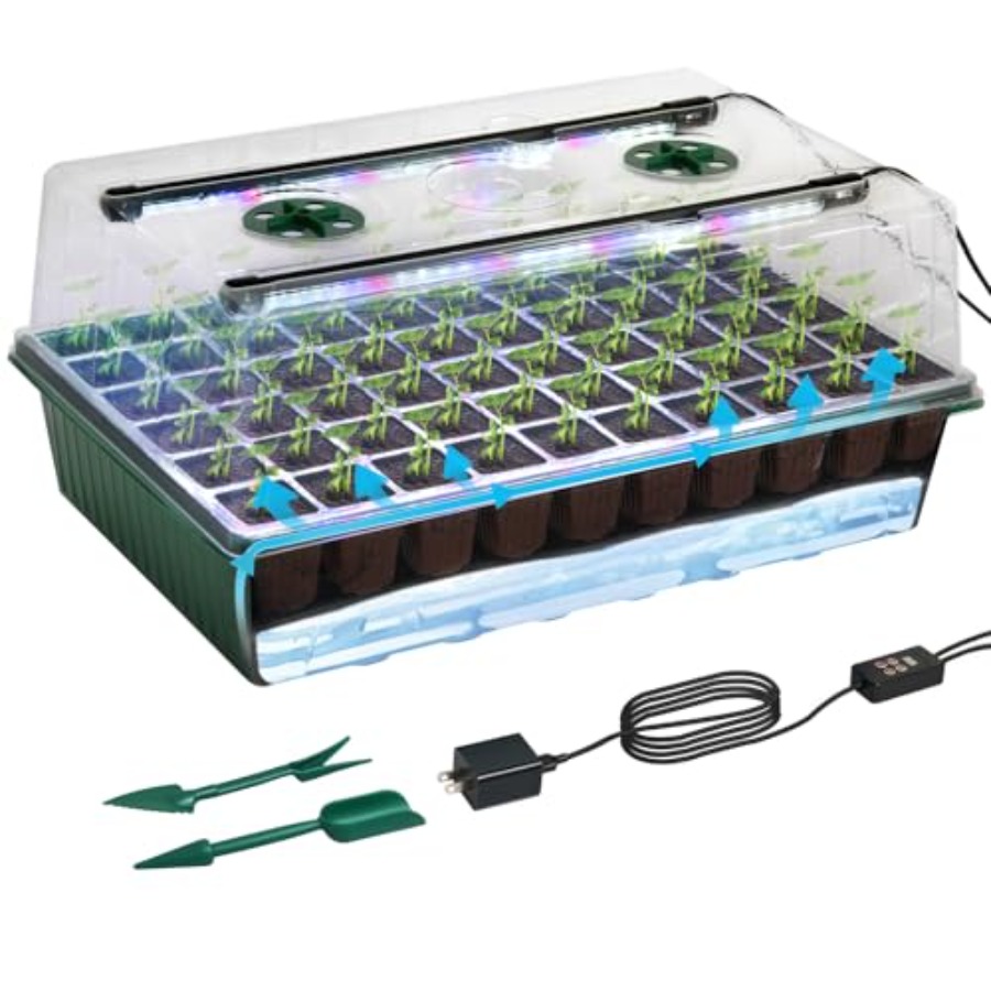 Humidity Dome Kit - 성장등이 있는 60구 씨앗 발아 트레이,