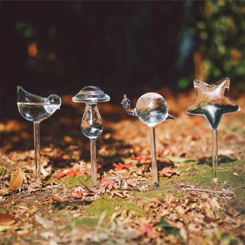 창의적인 유리 화분 꽃 물 공급기 버섯 모양 자동 급수 - Self Watering Insert 리뷰 및 가격