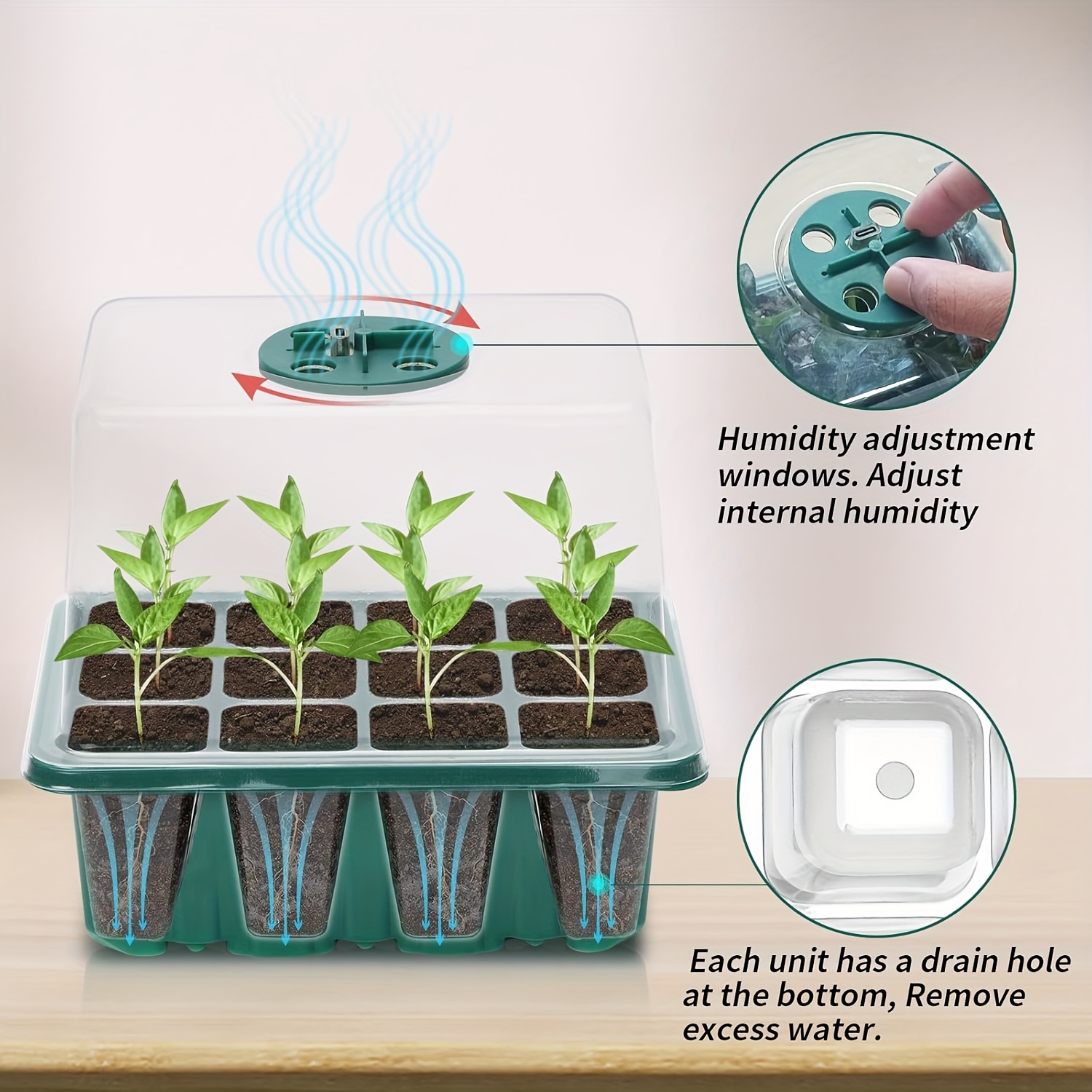 묘목 재배 키트 - 1/2/3세트, 8개의 LED 재배 - Humidity Dome Kit 리뷰 및 가격