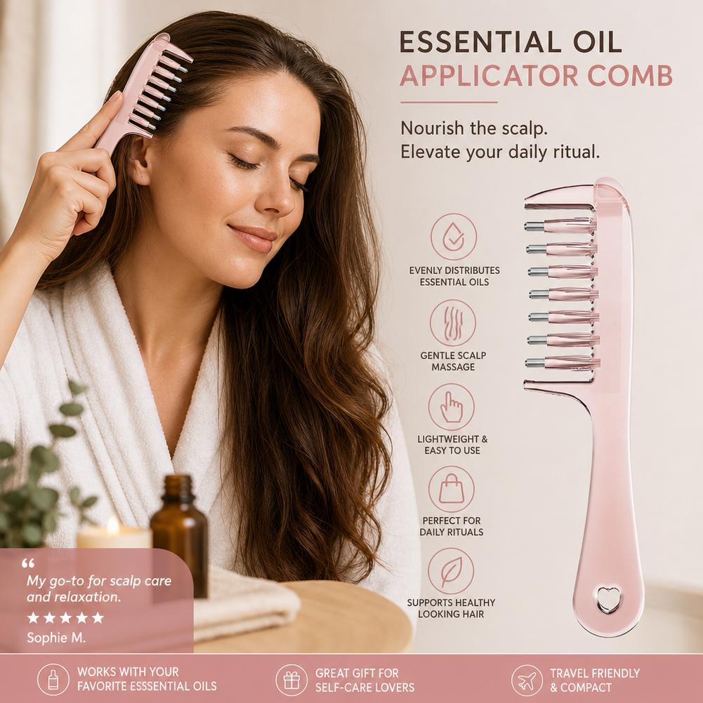 헤어 에센셜 오일 도포용 빗 롤러볼 액체 가이드 빗 두 - Root Stimulator Liquid 리뷰 및 가격